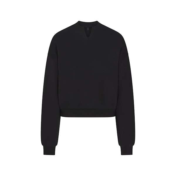 HEAVYWEIGHT FLEECE CREWNECK | ONYX FLAT ON A WHITE BACKGROUND | FLT
