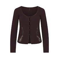 LACE KNIT LONG SLEEVE CARDIGAN