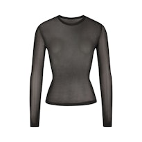 SLINKY KNIT CREW NECK LONG SLEEVE TOP