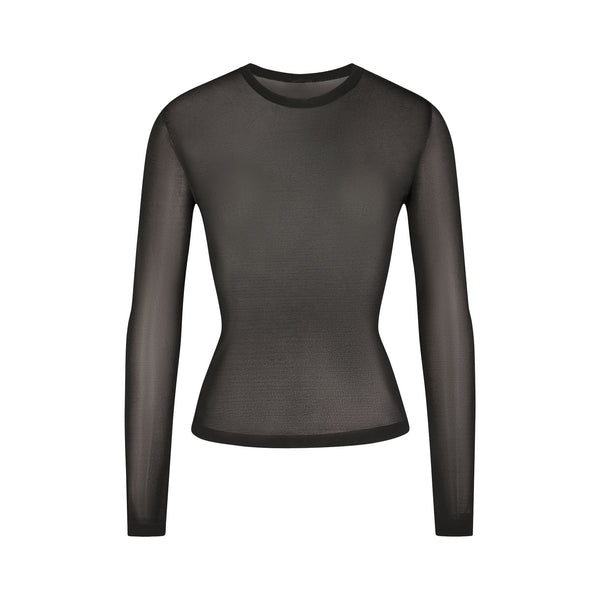 COTTON RIB LONG SLEEVE T-SHIRT | SOOT | SKIMS