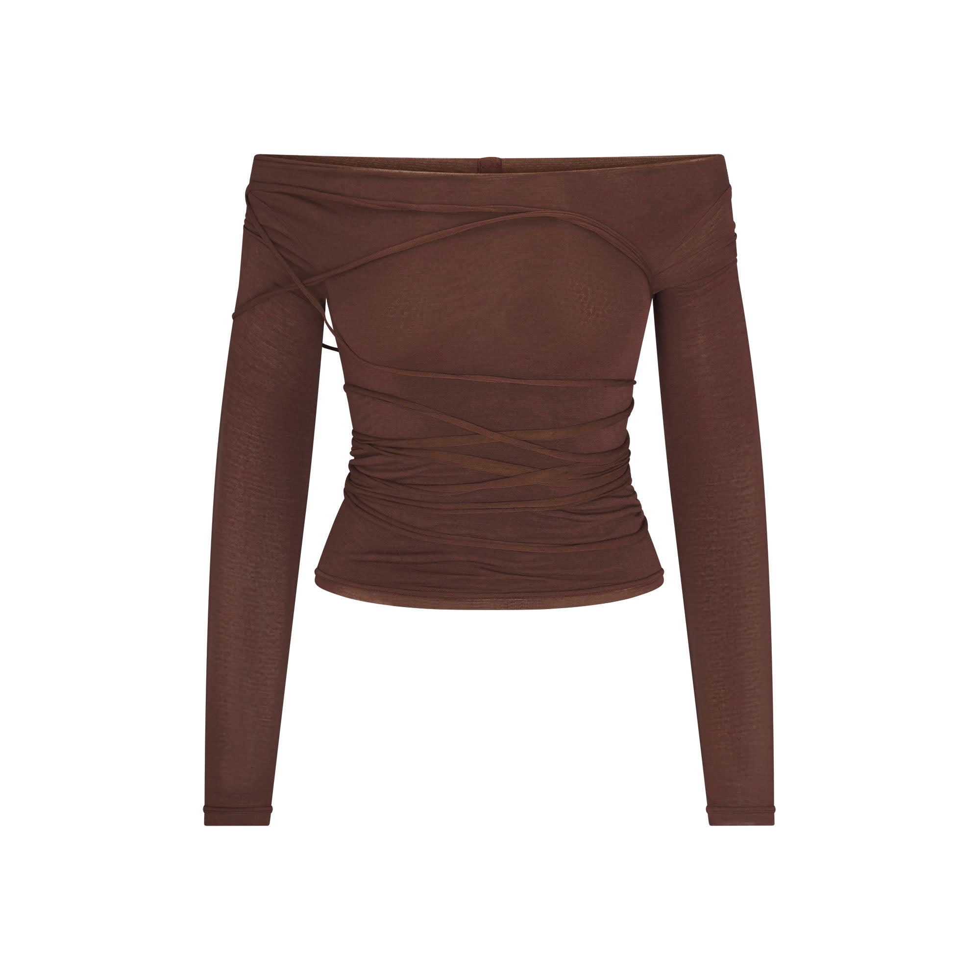 SHEER MODAL OFF THE SHOULDER TOP