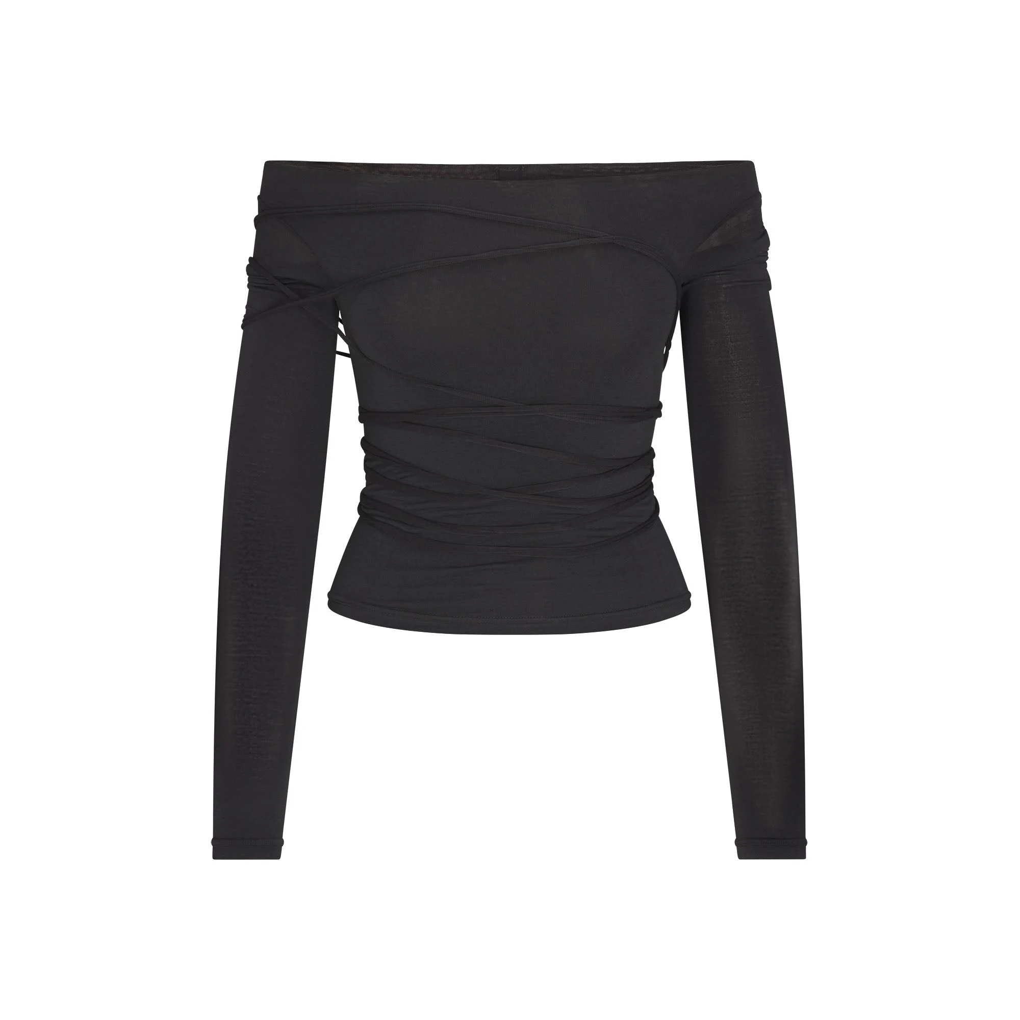 SHEER MODAL OFF THE SHOULDER TOP