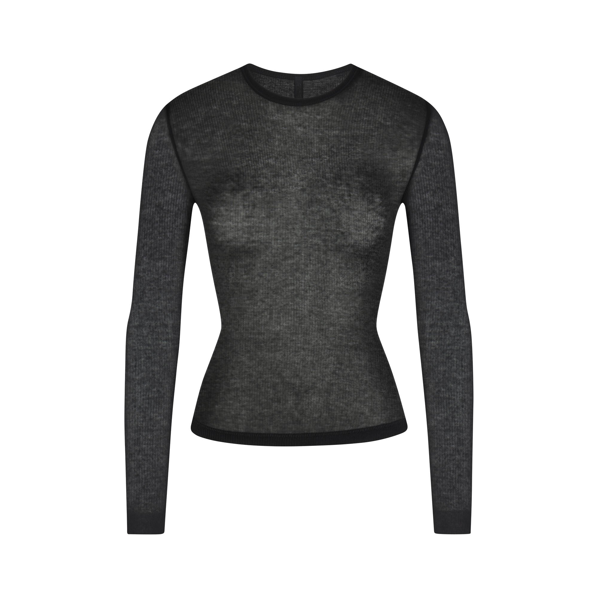 SHEER RIB LONG SLEEVE TOP | SOOT | SKIMS