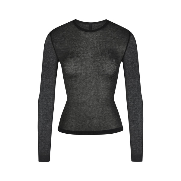 COTTON JERSEY LONG SLEEVE T-SHIRT | SOOT | SKIMS