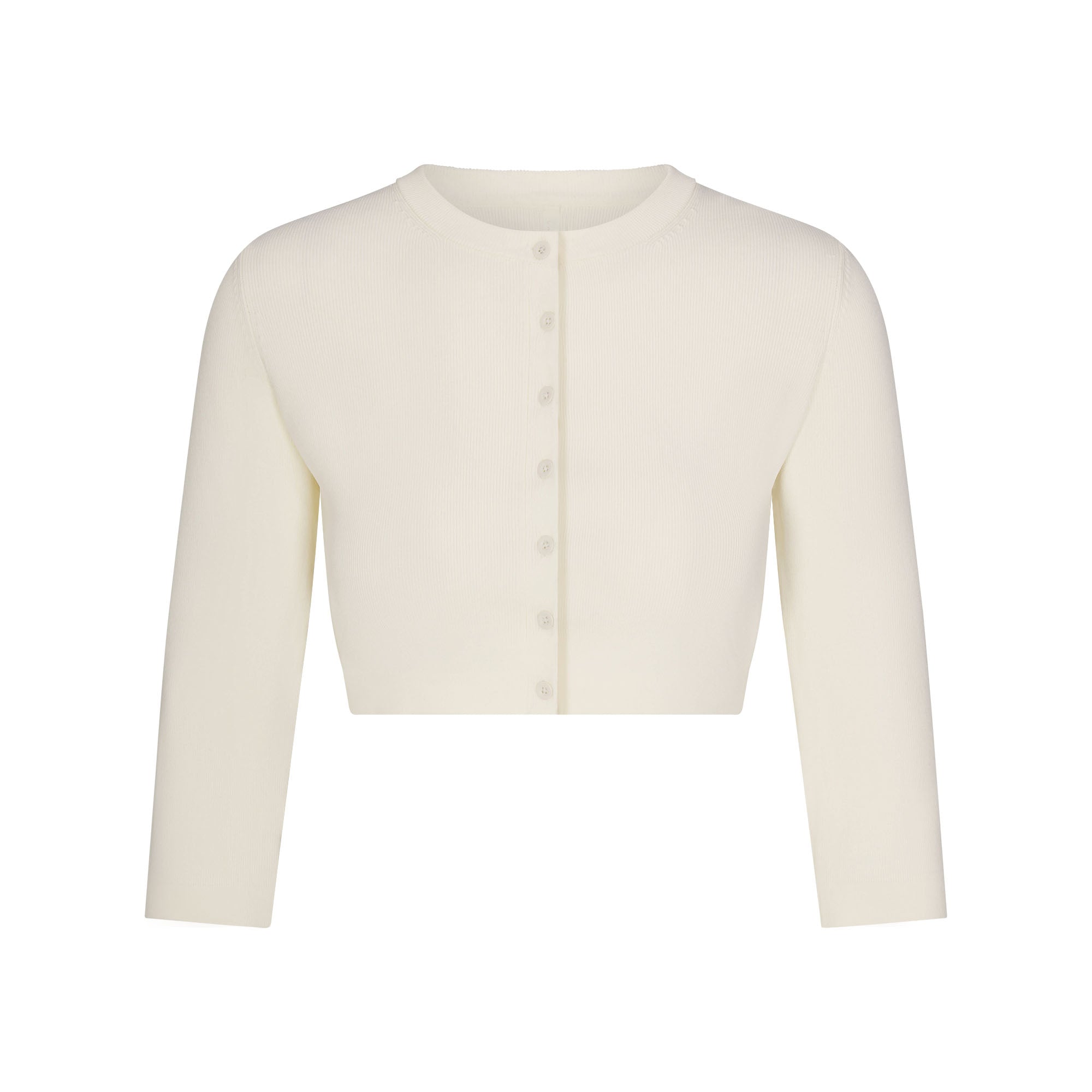 トップス CROPPED CARDIGAN SKIMS REFINED KNIT CROPPED CARDIGAN | EGRET | SKIMS