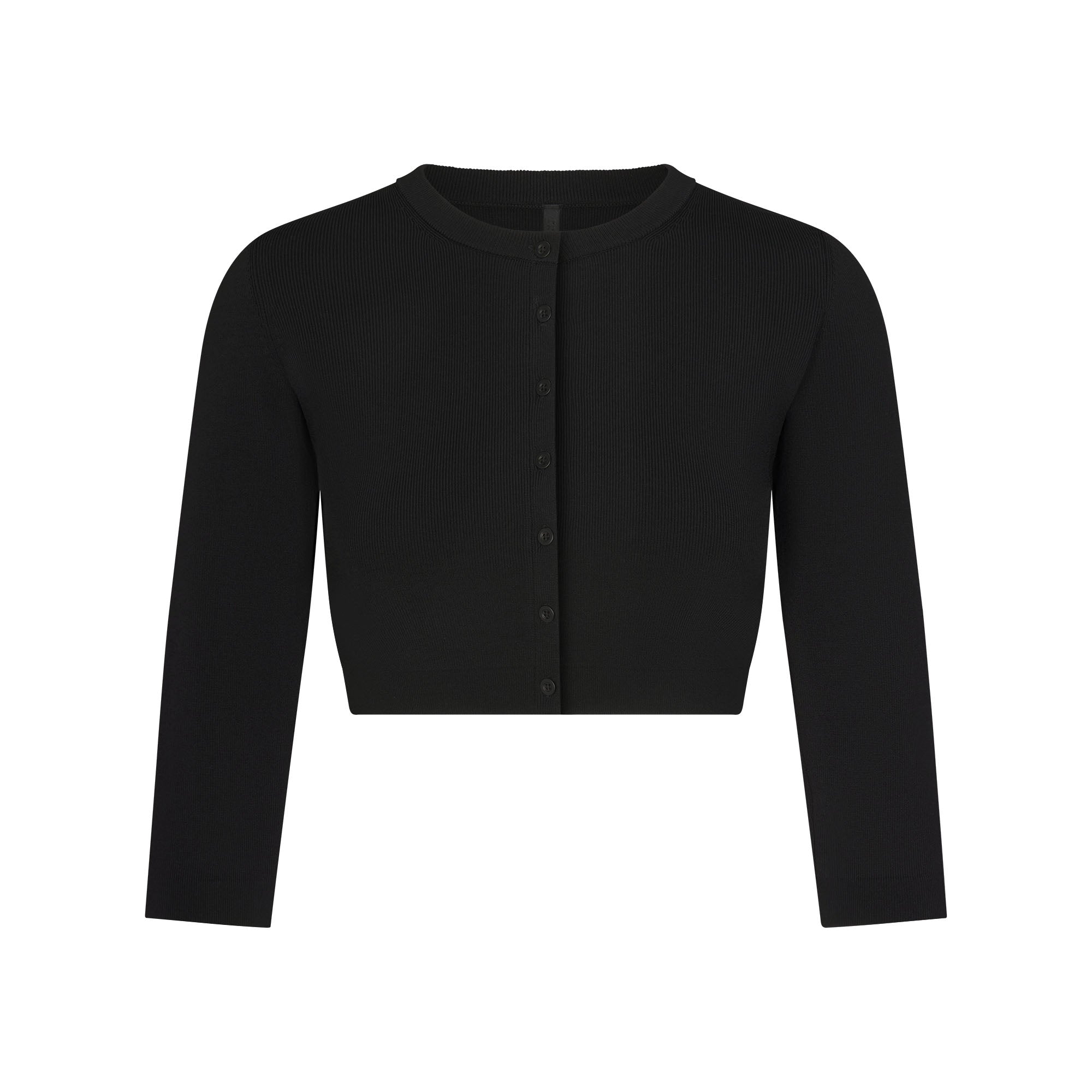 REFINED KNIT CROPPED CARDIGAN | OBSIDIAN | SKIMS