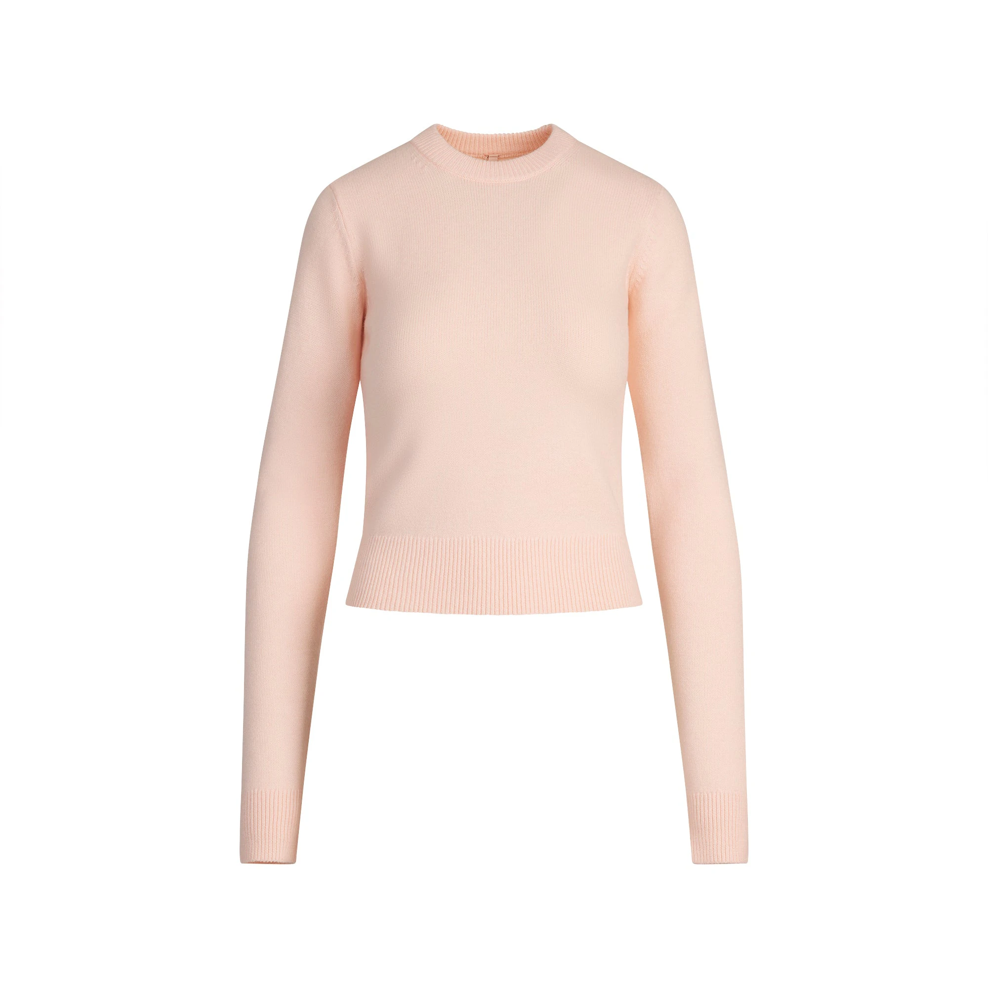 SWEATER KNITS LONG SLEEVE FITTED CREW NECK | PRIMROSE FLAT ON A WHITE BACKGROUND | FLT