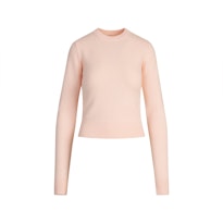 SWEATER KNITS RIBBED LONG SLEEVE FITTED CREW NECK