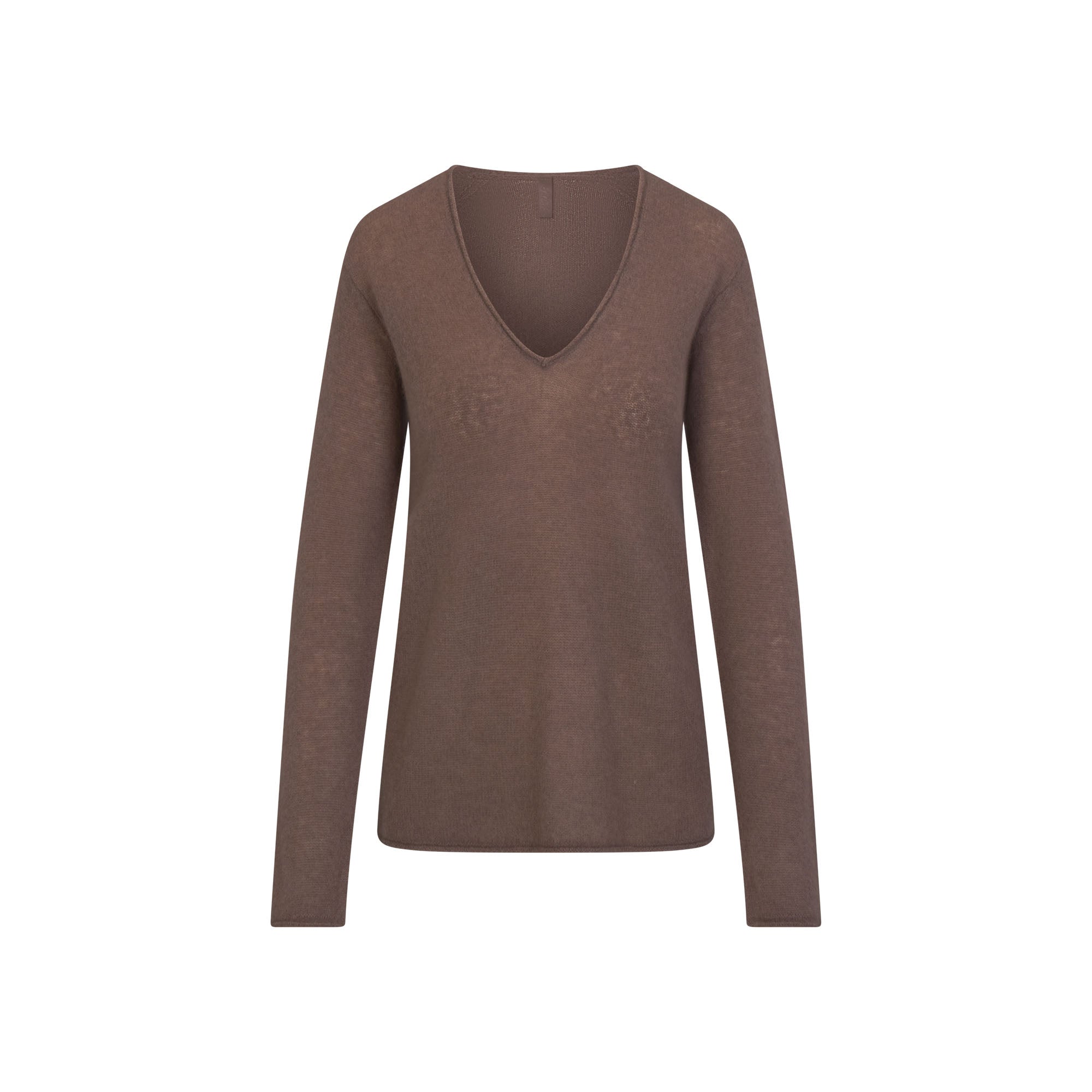 AIRY CASHMERE V-NECK PULLOVER | AMETHYST FLAT ON A WHITE BACKGROUND | FLT