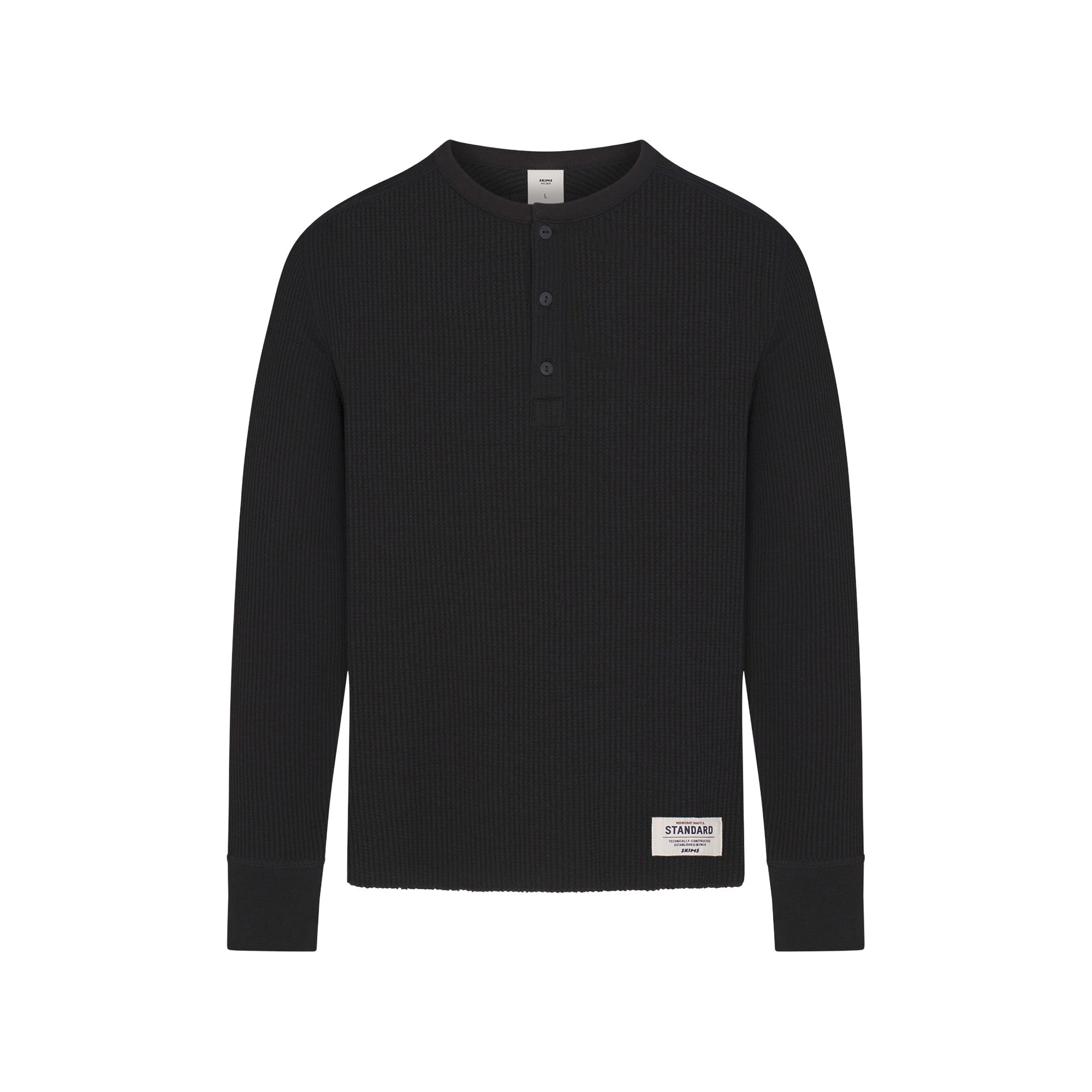 MENS CROPPED SLIM LONG SLEEVE HENLEY