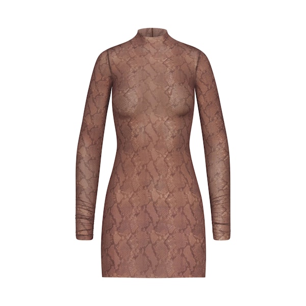 MILKY SHEER TUNIC | JASPER SNAKE PRINT FLAT ON A WHITE BACKGROUND | FLT