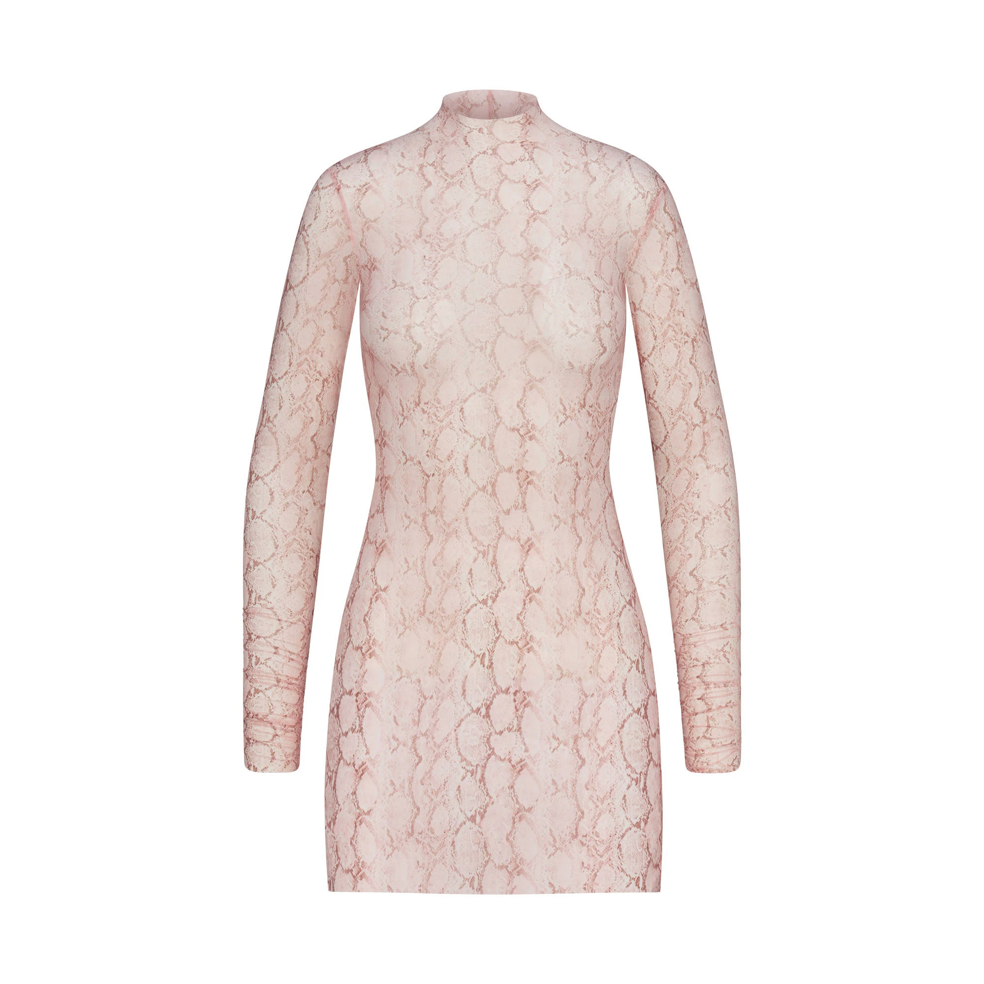 MILKY SHEER TUNIC | ROSE PASTEL SNAKE PRINT FLAT ON A WHITE BACKGROUND | FLT