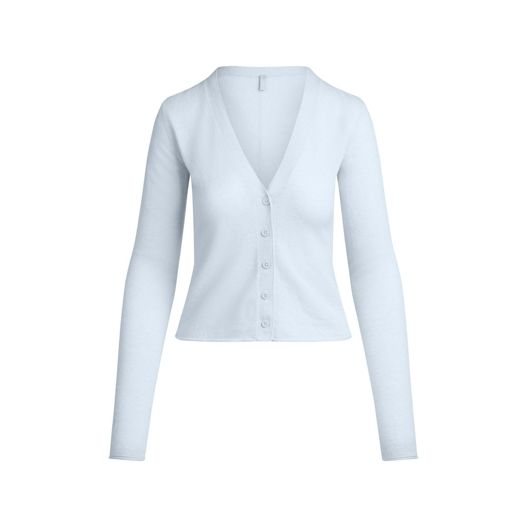 FEATHERWEIGHT CASHMERE CARDIGAN | PEARL FLAT ON A WHITE BACKGROUND | FLT