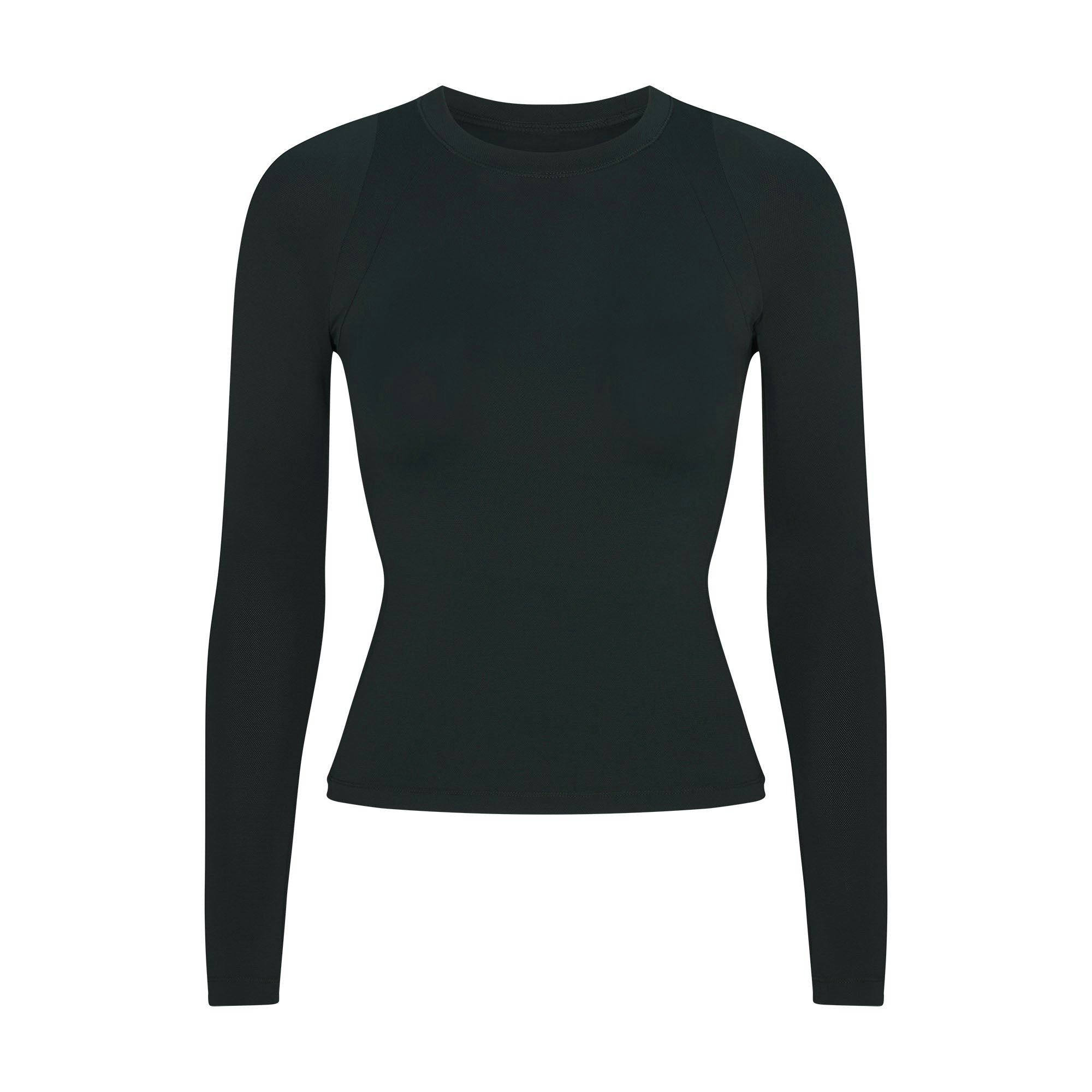 NikeSKIMS AIRY LONG SLEEVE CREW NECK TOP | DARK TEAL FLAT ON A WHITE BACKGROUND | FLT