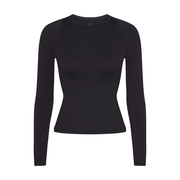 NikeSKIMS SHINE LONG SLEEVE CREW NECK TOP | NAVY | SKIMS