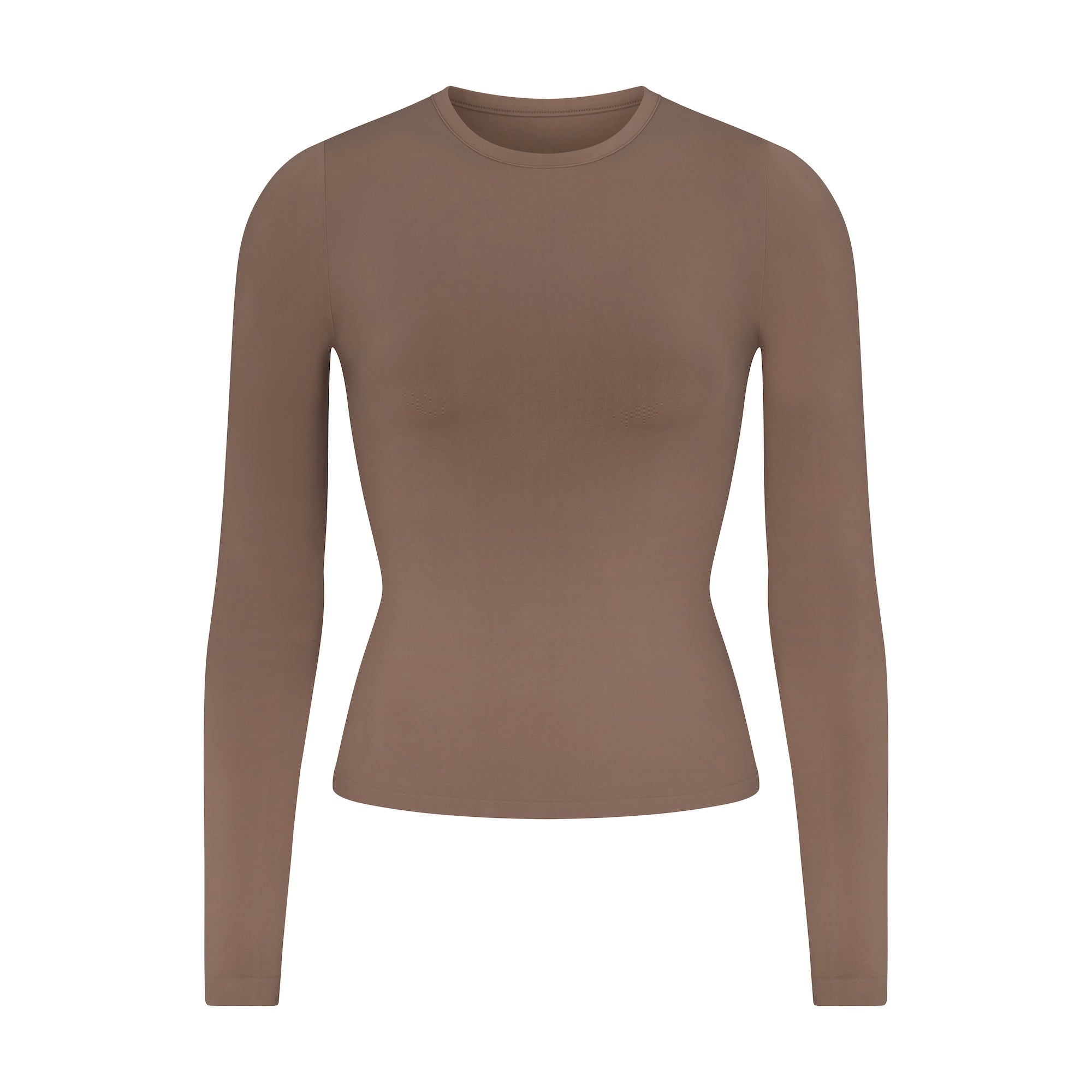 SOFT SMOOTHING SEAMLESS LONG SLEEVE T-SHIRT | TRUFFLE | XXS