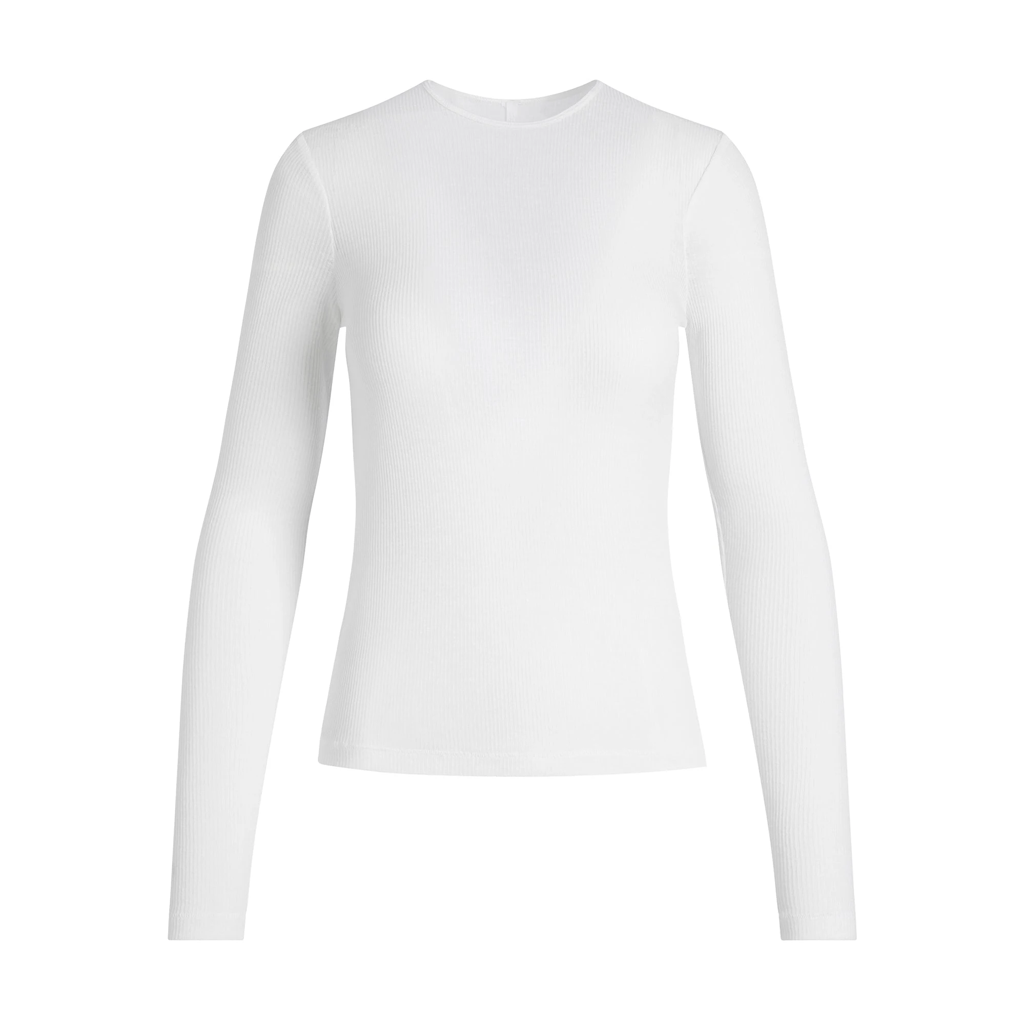 SHEER COTTON LONG SLEEVE T-SHIRT | SNOW FLAT ON A WHITE BACKGROUND | FLT