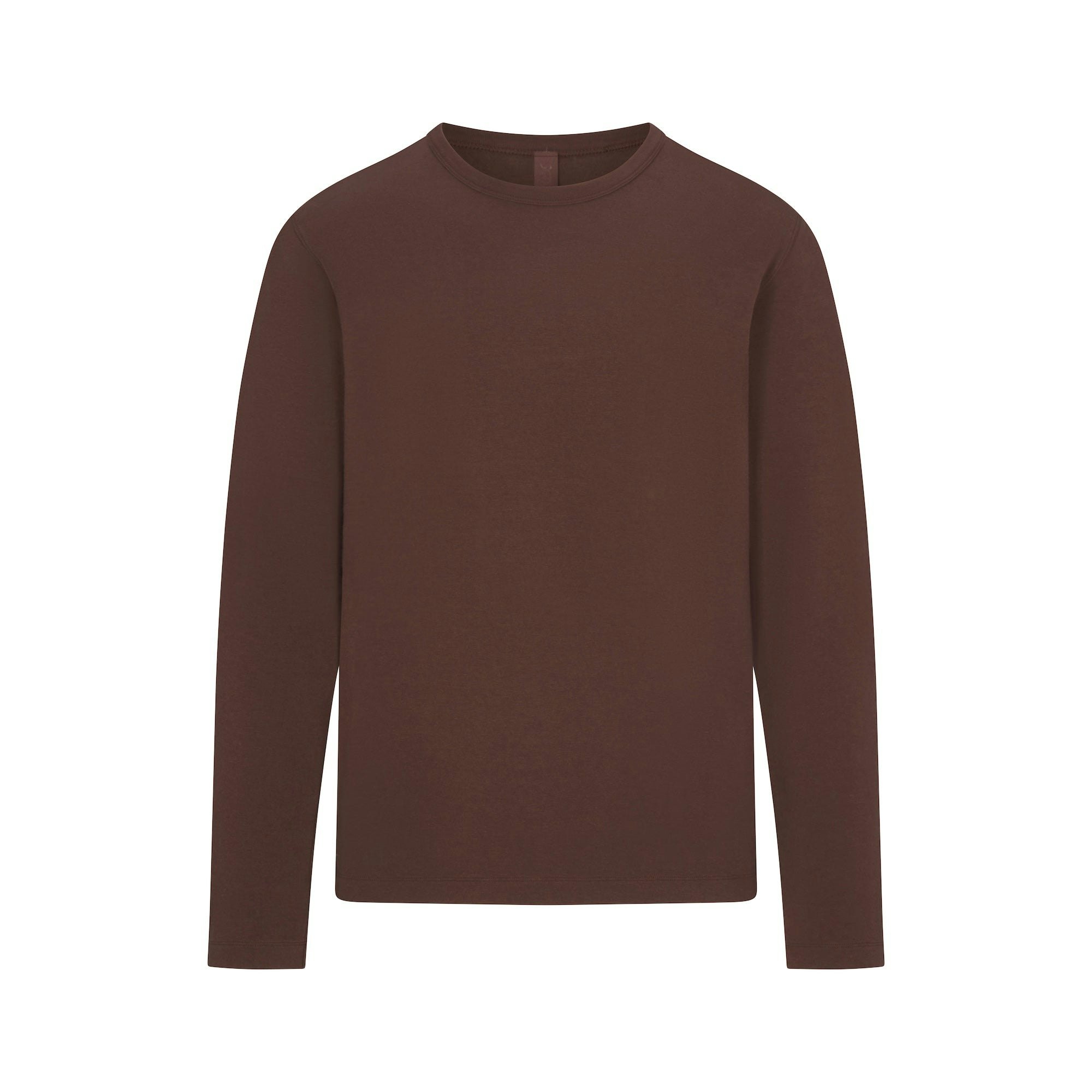 JERSEY LOUNGE MENS RELAXED LONG SLEEVE T-SHIRT | MUD (MENS LONG SLEEVE T-SHIRTS) FLAT ON A WHITE BACKGROUND | FLT