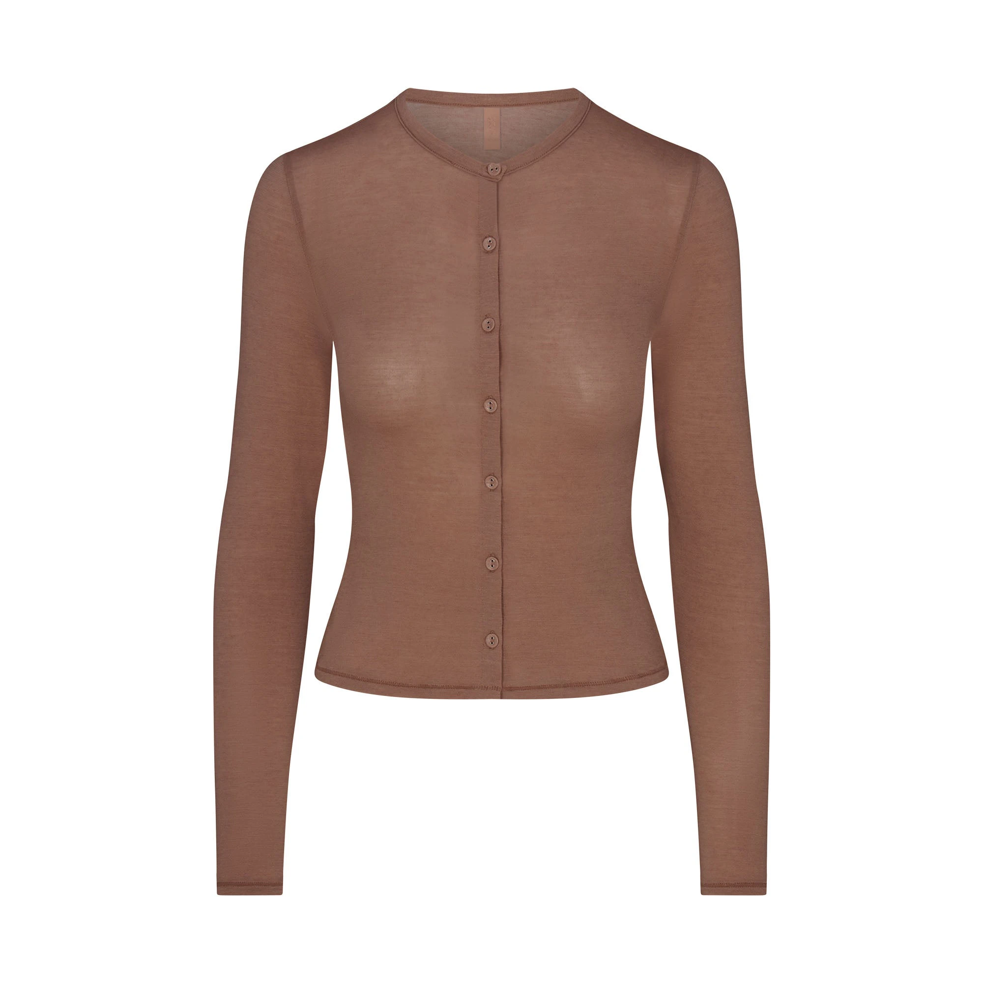SHEER MODAL CARDIGAN | SIENNAFLAT ON A WHITE BACKGROUND | FLT