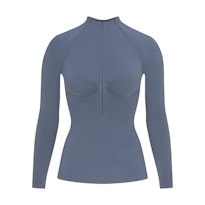 SEAMLESS SCULPT ZIP FRONT LONG SLEEVE T-SHIRT