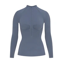 ZIP FRONT LONG SLEEVE T-SHIRT