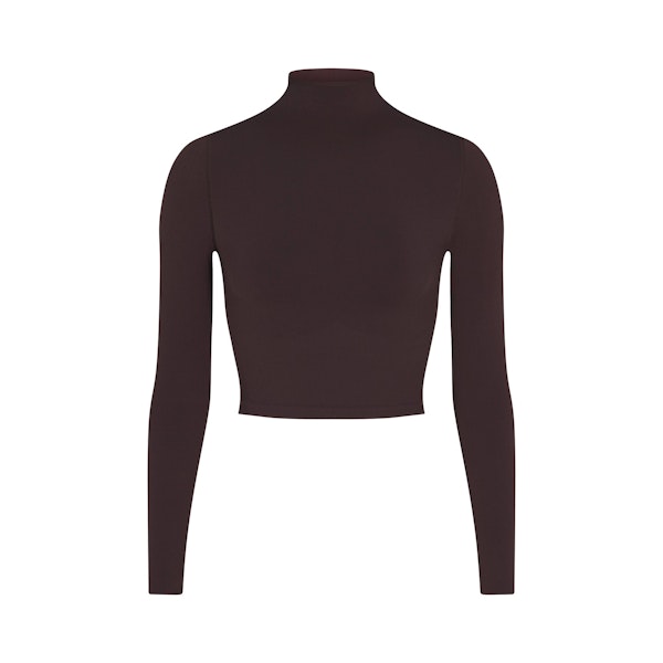 NikeSKIMS VINTAGE SEAMLESS MOCK NECK CROP TOP | PHOENIX FLAT ON A WHITE BACKGROUND | FLT