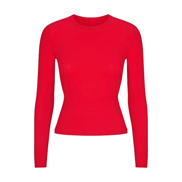 FITS EVERYBODY LONG SLEEVE T-SHIRT | CHERRY FLAT ON A WHITE BACKGROUND | FLT