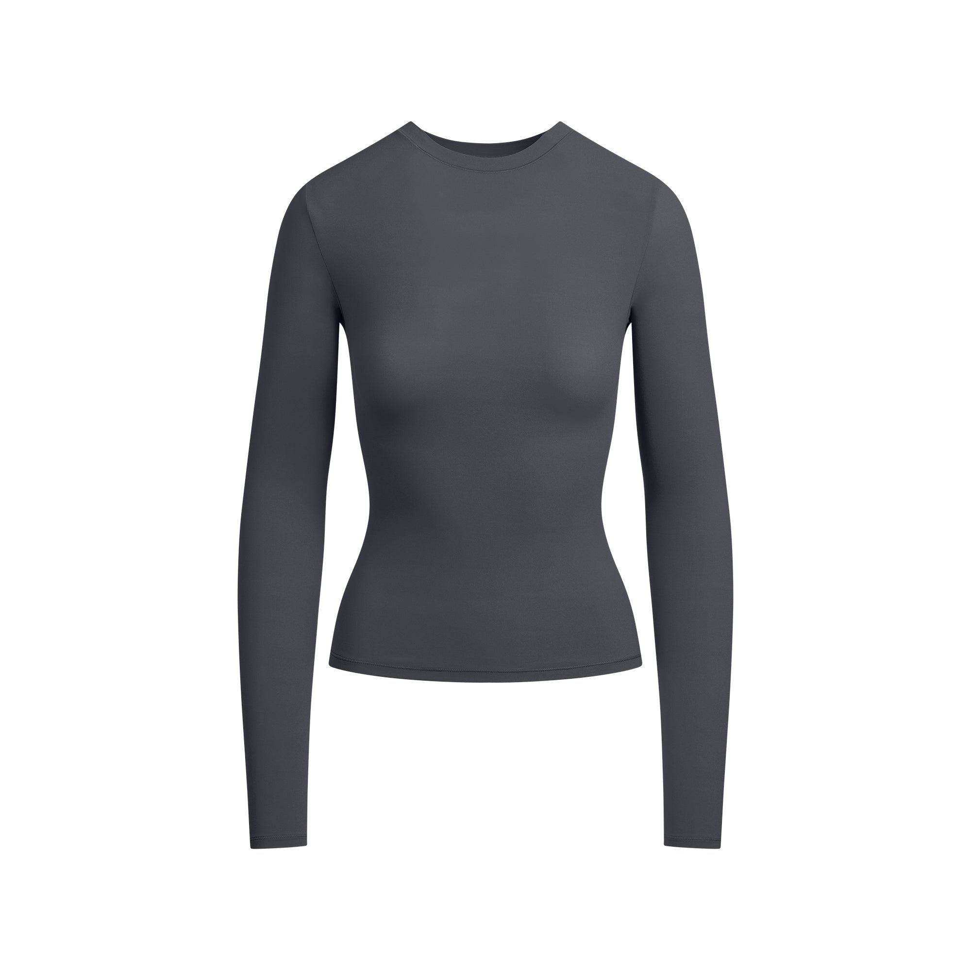 FITS EVERYBODY LONG SLEEVE T-SHIRT | GRAPHITE FLAT ON A WHITE BACKGROUND | FLT