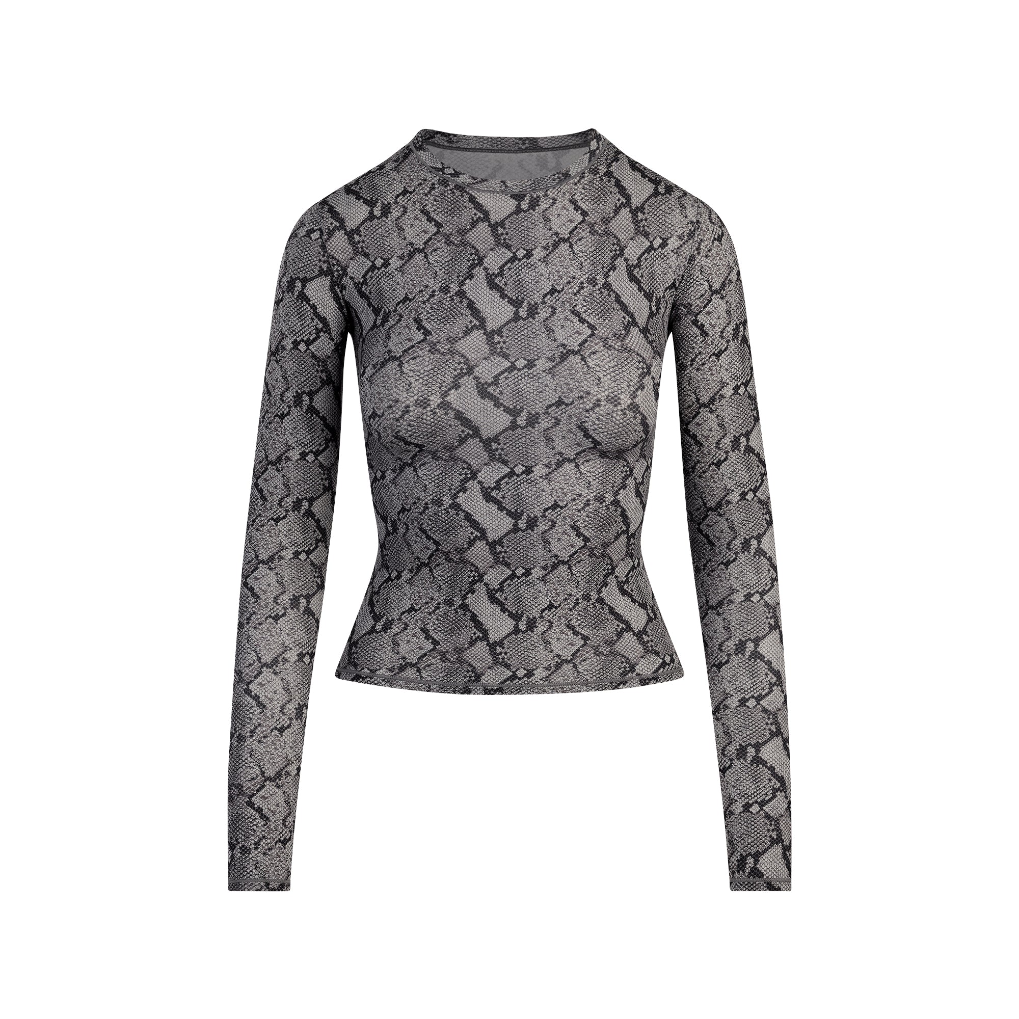 FITS EVERYBODY LONG SLEEVE T-SHIRT | SHADOW SNAKE PRINT FLAT ON A WHITE BACKGROUND | FLT