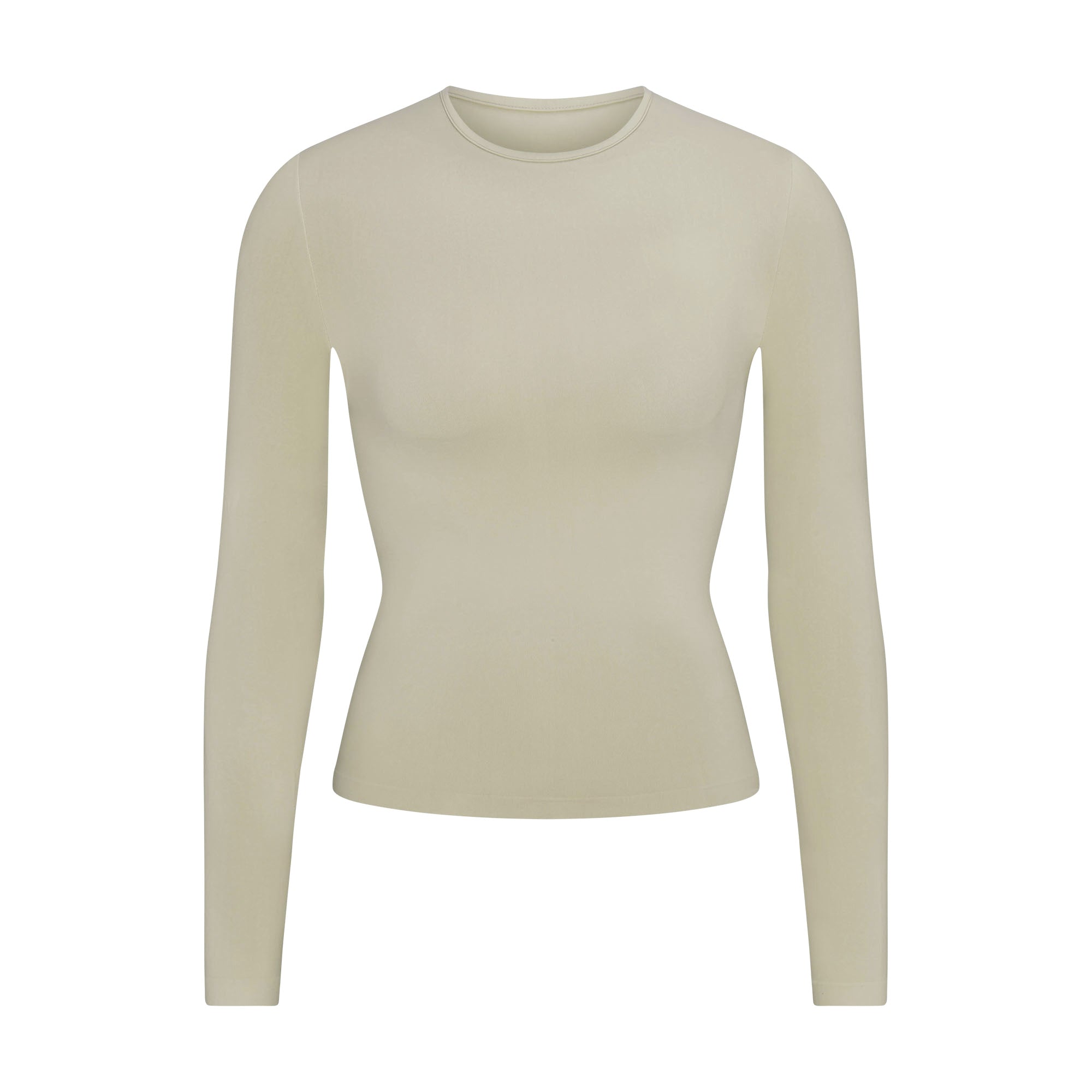 SOFT SMOOTHING SEAMLESS LONG SLEEVE T-SHIRT | ELM FLAT ON A WHITE BACKGROUND | FLT