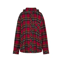 OVERSIZED HOODED BUTTON UP SHIRT