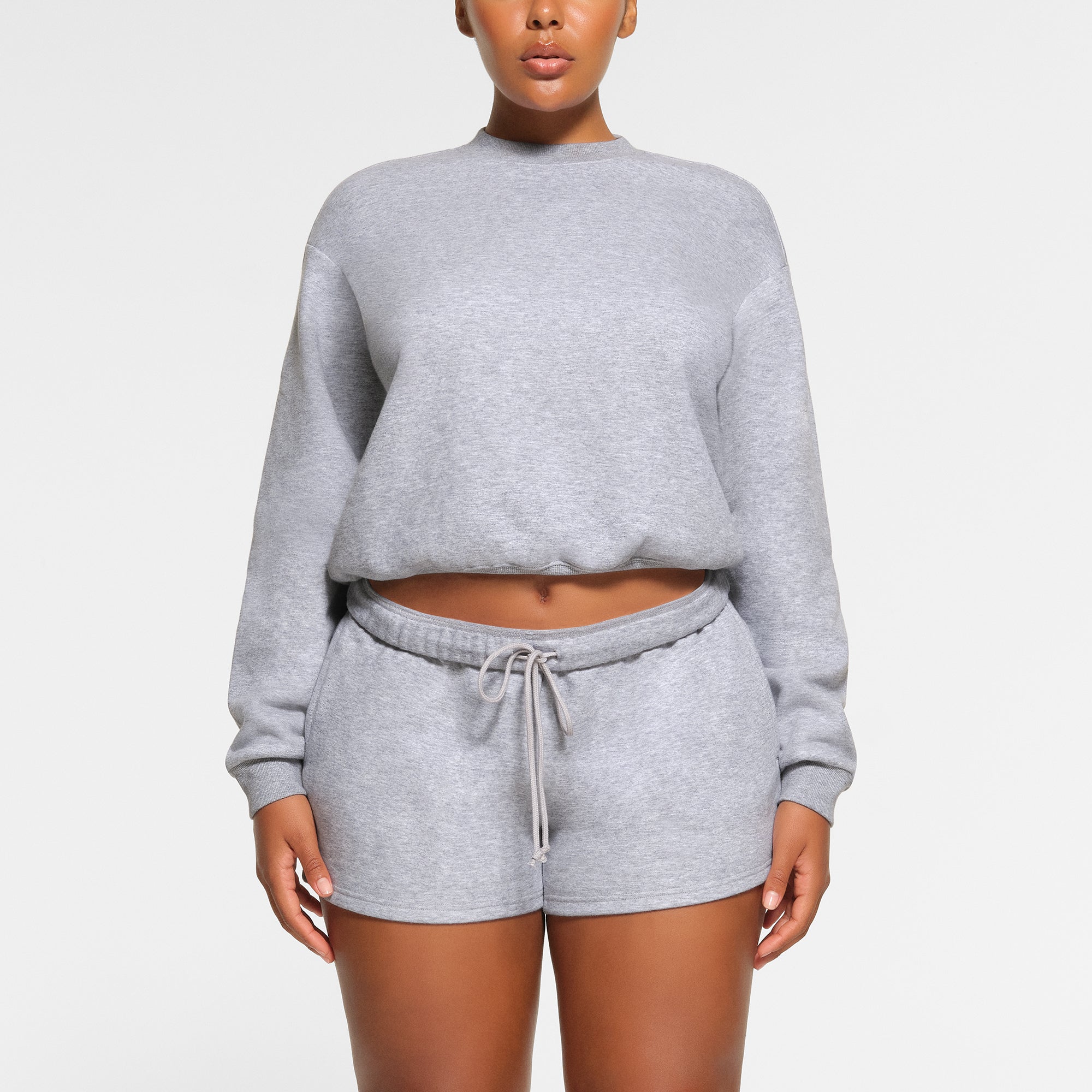 COTTON FLEECE CLASSIC CREWNECK HEATHER GREY