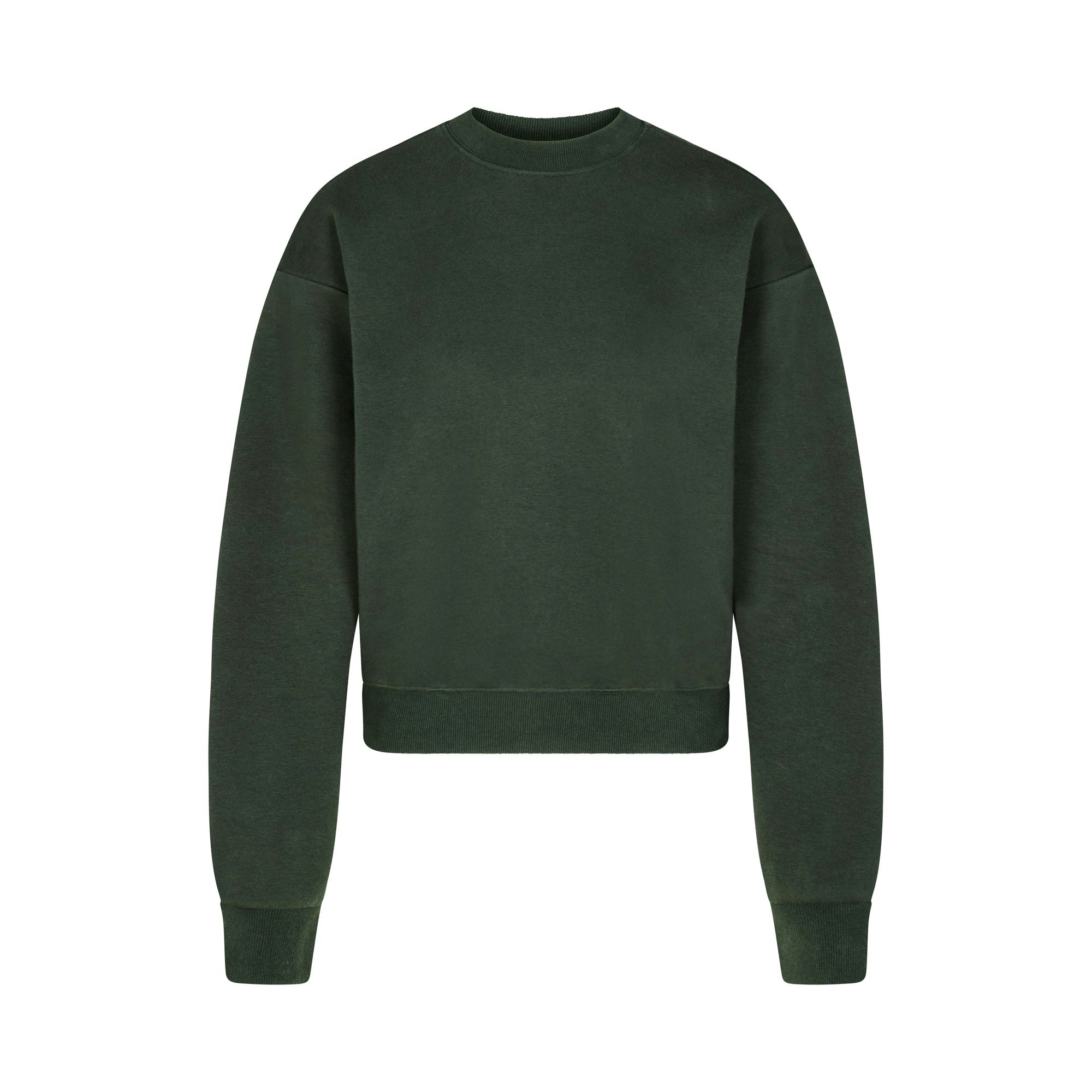 COTTON FLEECE CLASSIC CREWNECK | SPRUCE (HOODIES, TOPS) LAYS FLAT ON A WHITE BACKGROUND | FLT