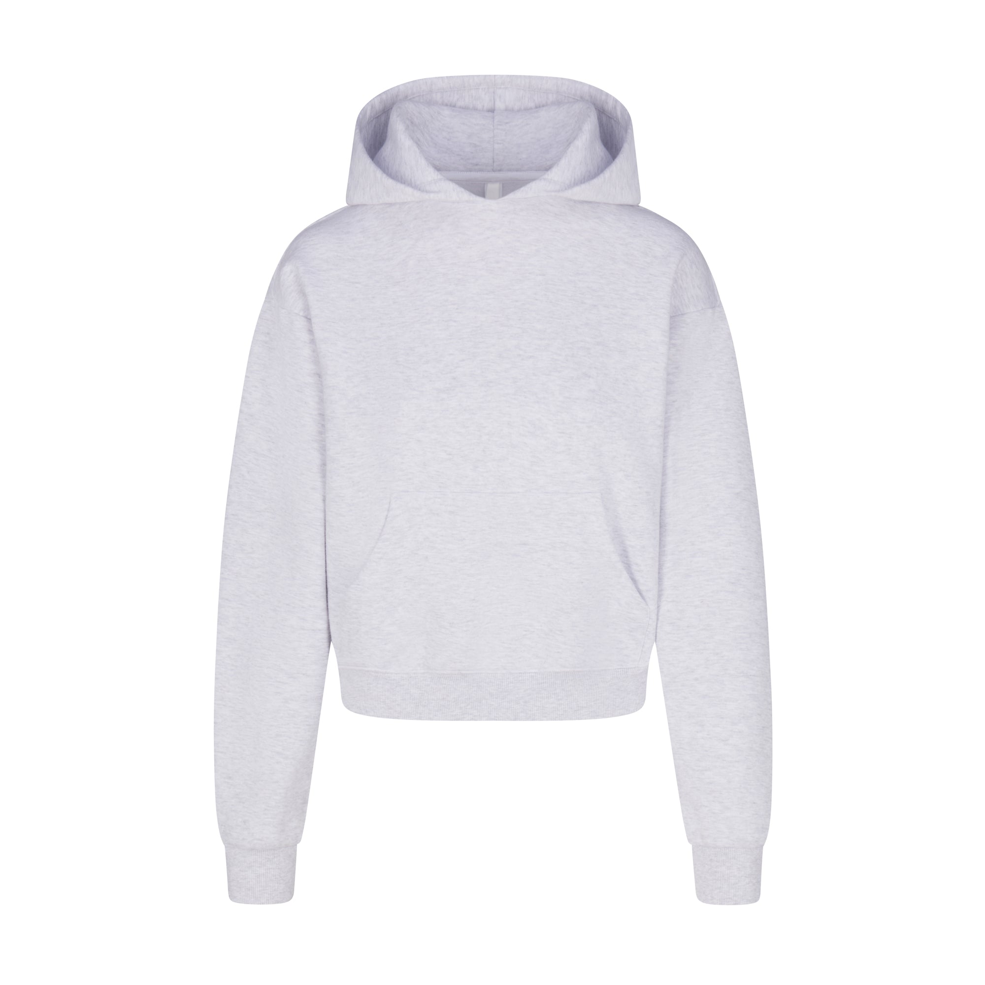 COTTON FLEECE CLASSIC HOODIE | LIGHT HEATHER GREY (HOODIES, TOPS) LAYS FLAT ON A WHITE BACKGROUND | FLT