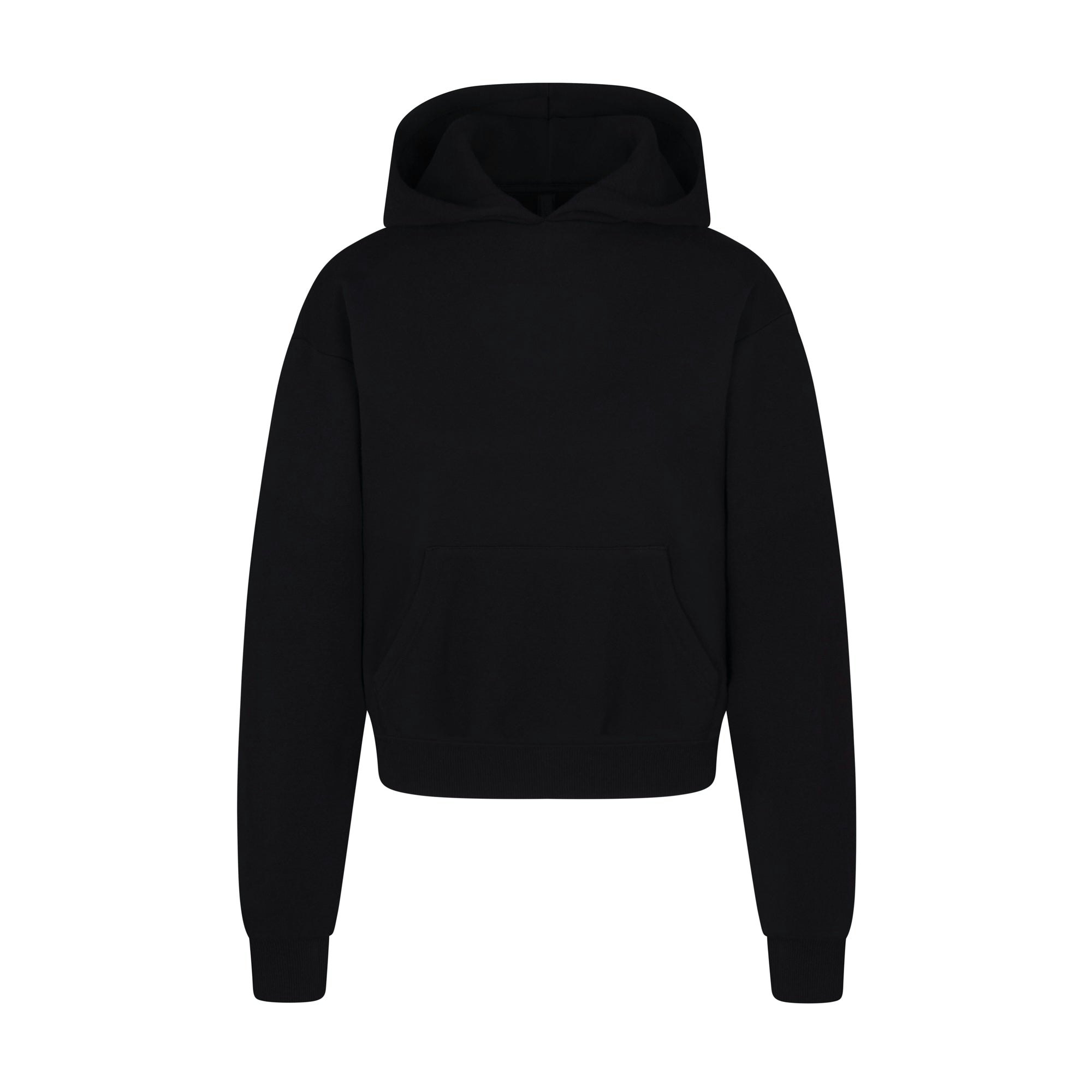 COTTON FLEECE CLASSIC HOODIE | ONYX (HOODIES, TOPS) LAYS FLAT ON A WHITE BACKGROUND | FLT