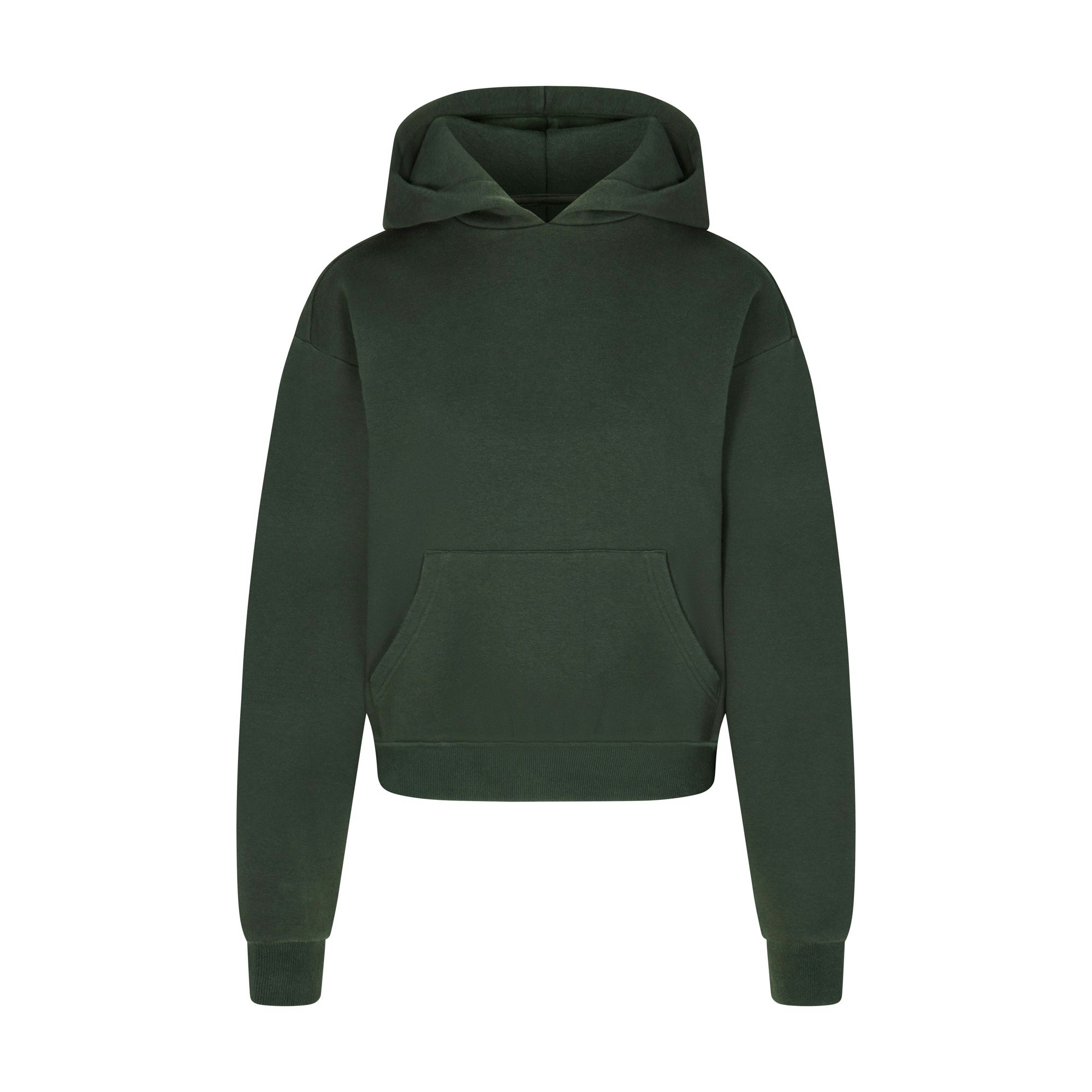 COTTON FLEECE CLASSIC HOODIE | SPRUCE (HOODIES, TOPS) LAYS FLAT ON A WHITE BACKGROUND | FLT