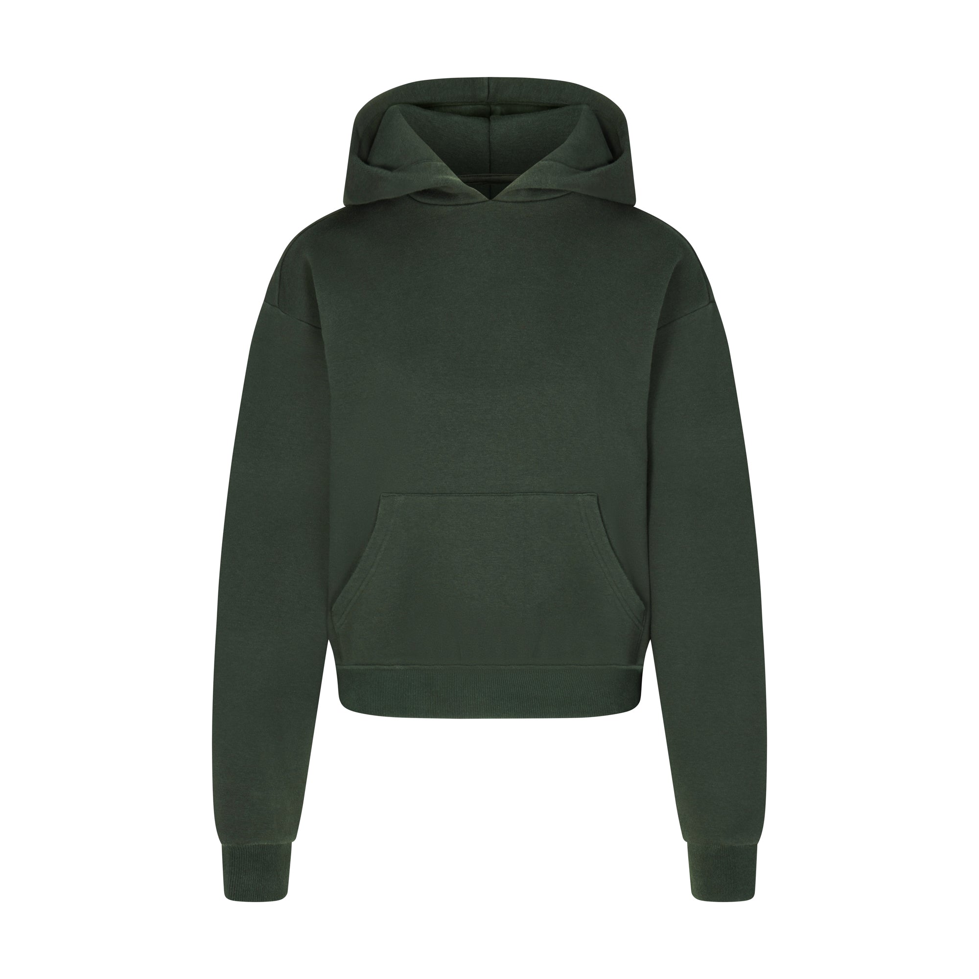 COTTON FLEECE CLASSIC HOODIE | SPRUCE (HOODIES, TOPS) LAYS FLAT ON A WHITE BACKGROUND | FLT
