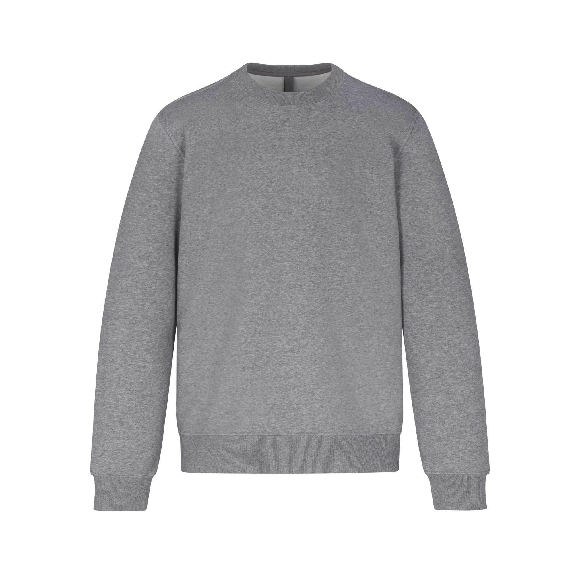 FLEECE LOUNGE MENS CREWNECK | DARK HEATHER GREY (MENS SWEATSHIRTS, MENS TOPS) LAYS FLAT ON A WHITE BACKGROUND