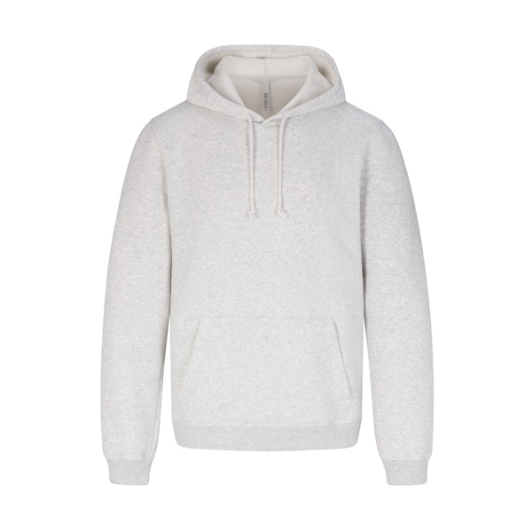 FLEECE LOUNGE MENS HOODIE | LIGHT HEATHER GREY (MENS HOODIES, MENS TOPS) LAYS FLAT ON A WHITE BACKGROUND | FLT