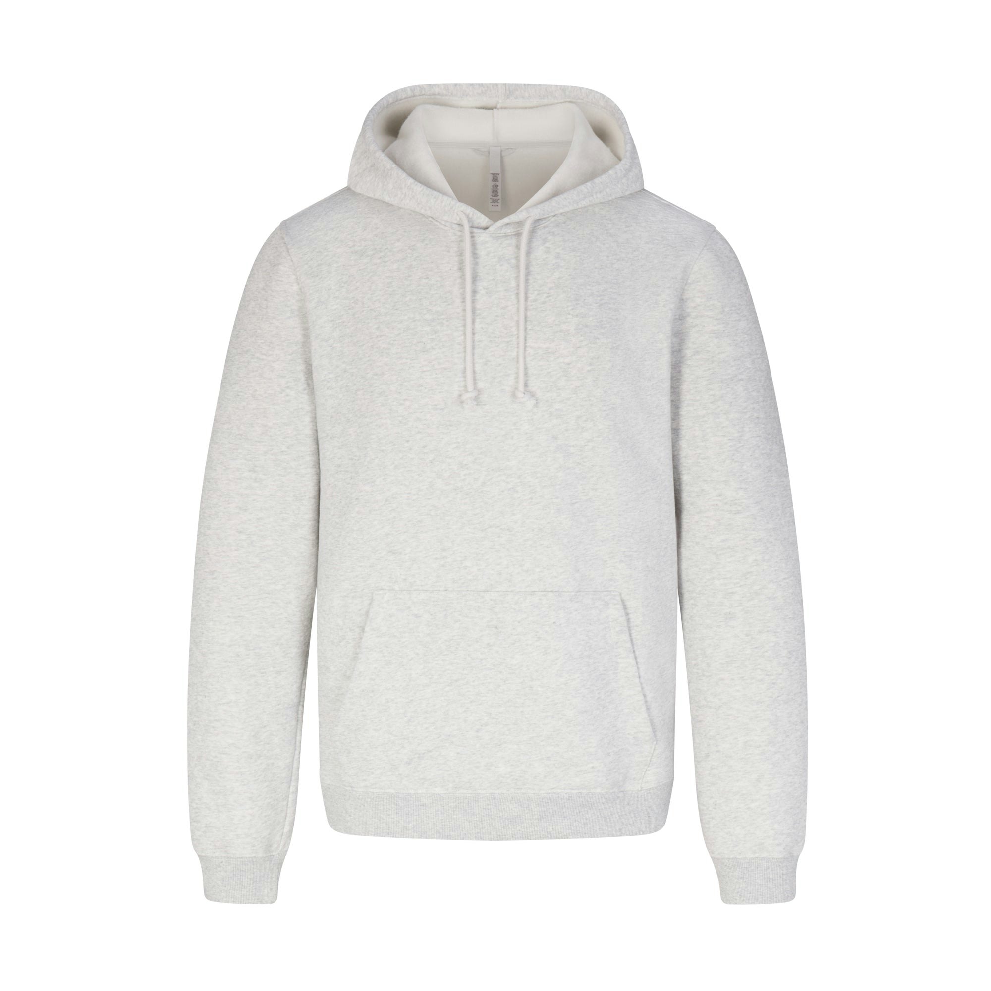FLEECE LOUNGE MENS HOODIE | LIGHT HEATHER GREY (MENS HOODIES, MENS TOPS) LAYS FLAT ON A WHITE BACKGROUND | FLT