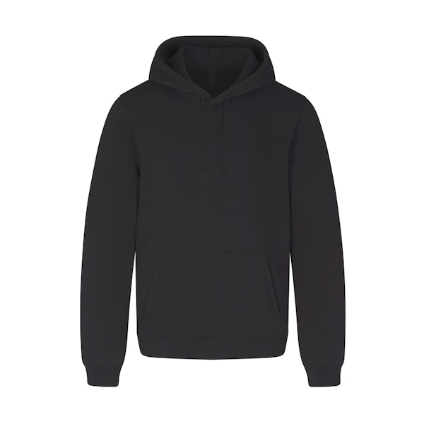 FLEECE LOUNGE MENS HOODIE | WASHED ONYX (MENS HOODIES, MENS TOPS) LAYS FLAT ON A WHITE BACKGROUND | FLT
