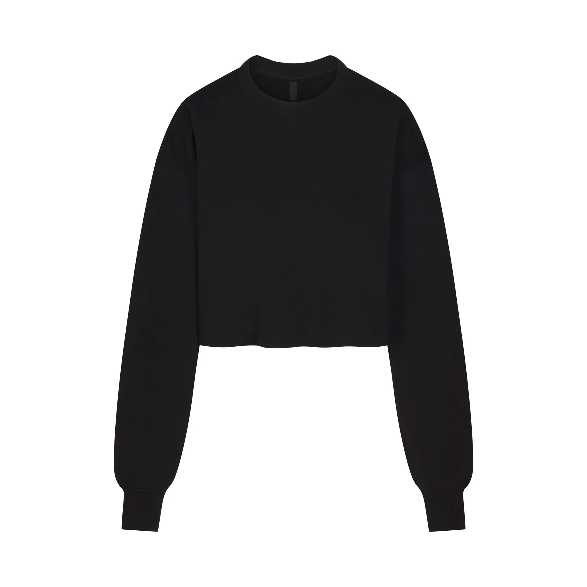 COTTON FLEECE CROPPED CREWNECK | ONYX (HOODIES) ON A WHITE BACKGROUND