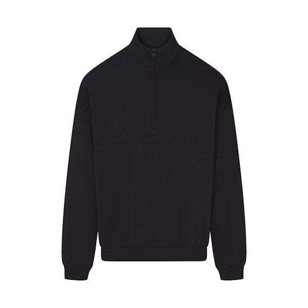 FLEECE LOUNGE MENS RELAXED QUARTER ZIP | WASHED ONYX FLAT ON A WHITE BACKGROUND | FLT