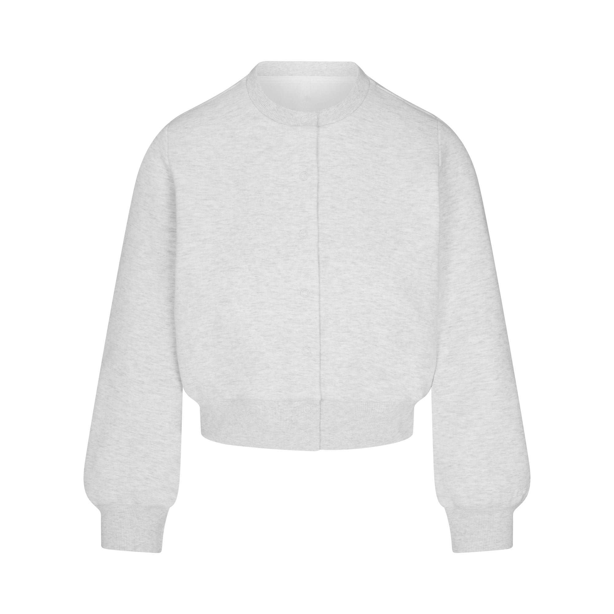 COTTON FLEECE SHRUNKEN CARDIGAN | LIGHT HEATHER GREY | SKIMS COTTON FLEECE SHRUNKEN CARDIGAN | LIGHT HEATHER GREY | SKIMS