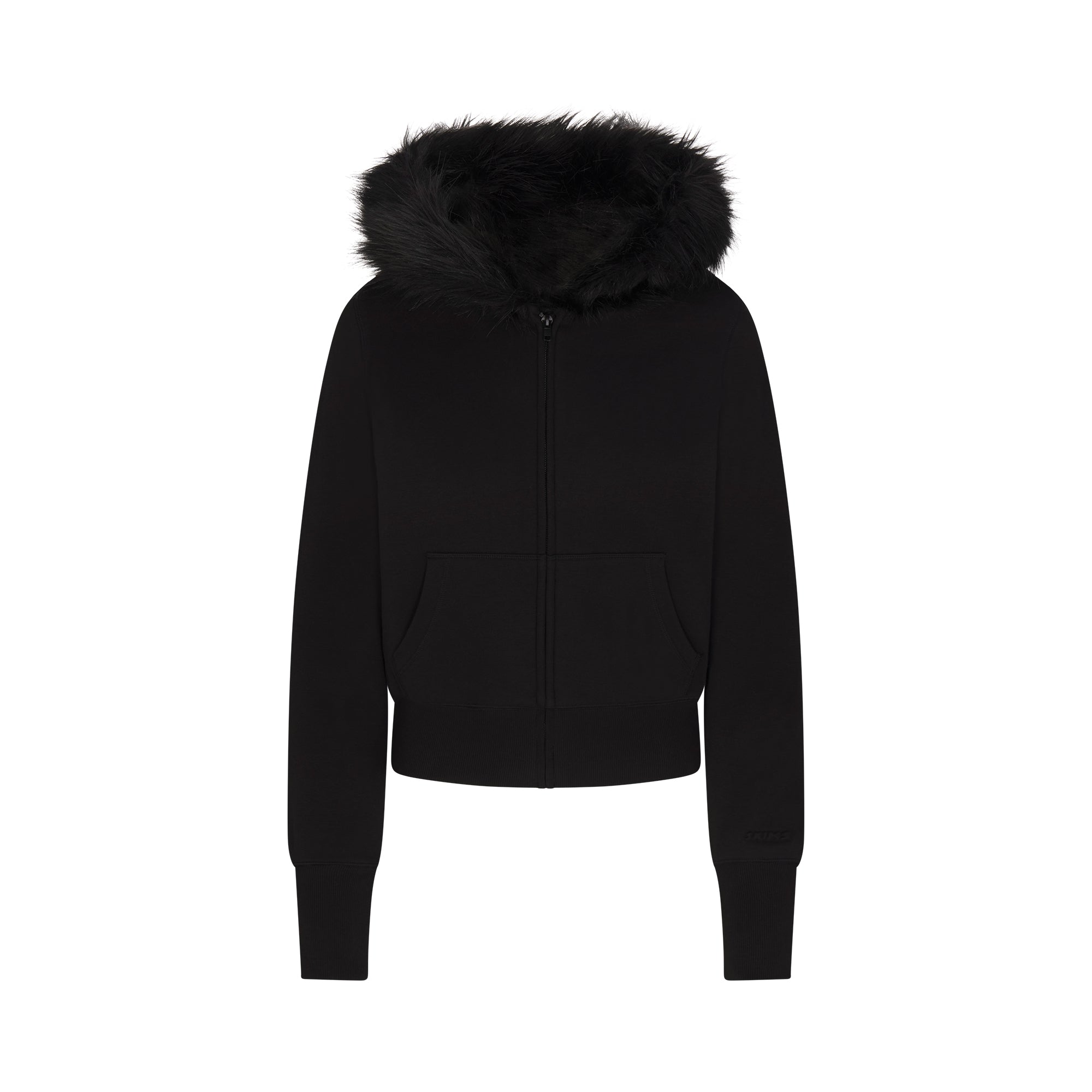 LOGO FAUX FUR LINED ZIP-UP HOODIE