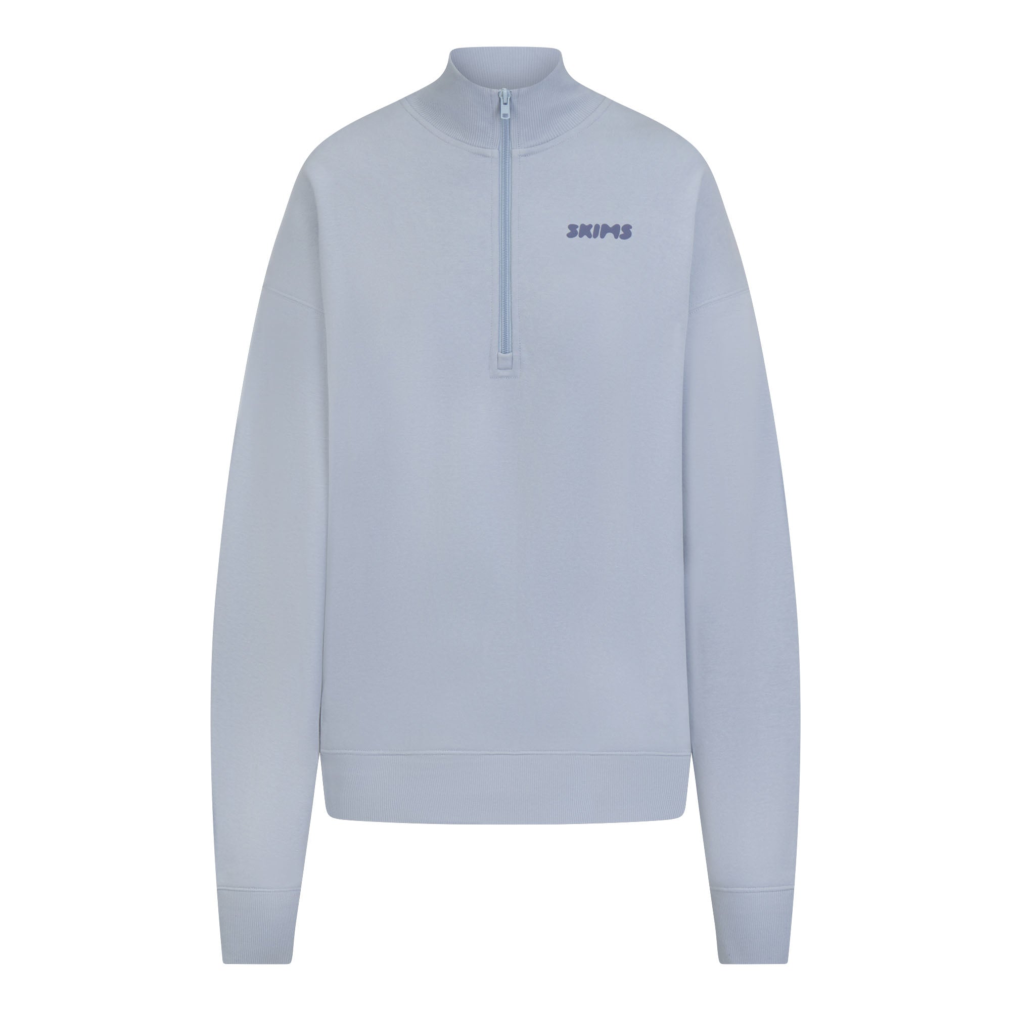 MOCK NECK QUARTER ZIP WITH EMBOSSED LOGO
