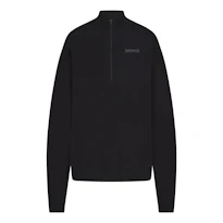 MOCK NECK QUARTER ZIP WITH EMBOSSED LOGO