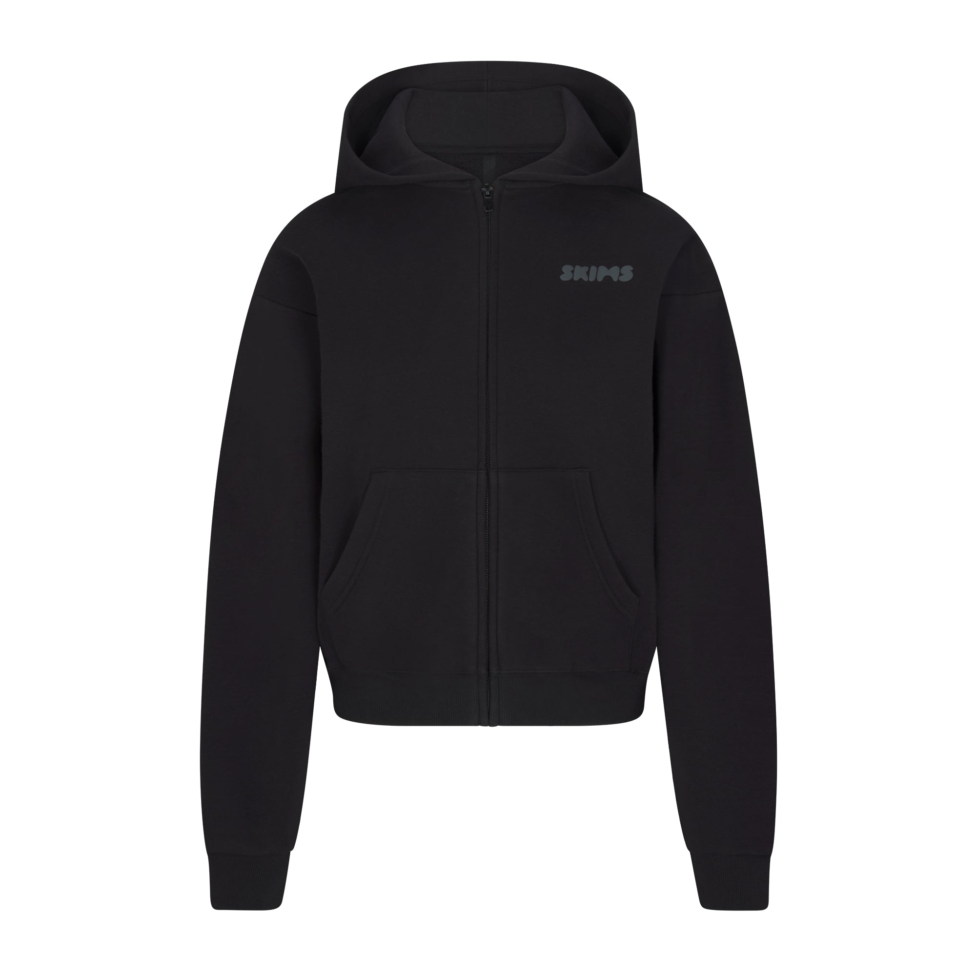 ZIP UP HOODIE WITH EMBOSSED LOGO