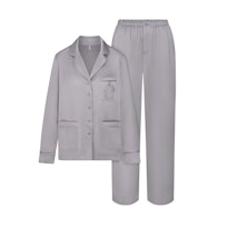 SKIMS HOTEL SHINE LONG SLEEVE BUTTON UP SLEEP SET