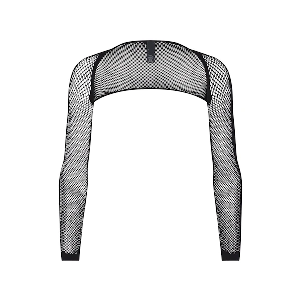 WARP KNIT COVER UP SHRUG LAYS FLAT ON A WHITE BACKGROUND